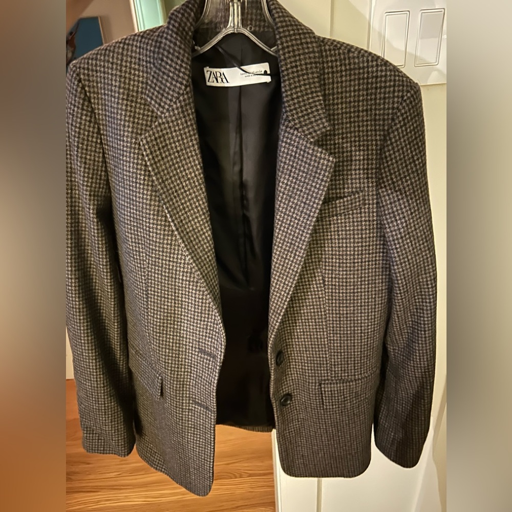 Zara plaid blazer coat
